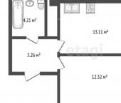 1-комн, 40кв м, этаж 18/18 Набережночелнинский пр-кт, 1