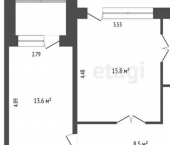 2-комн, 49кв м, этаж 18/25 пр-кт Сююмбике, 28