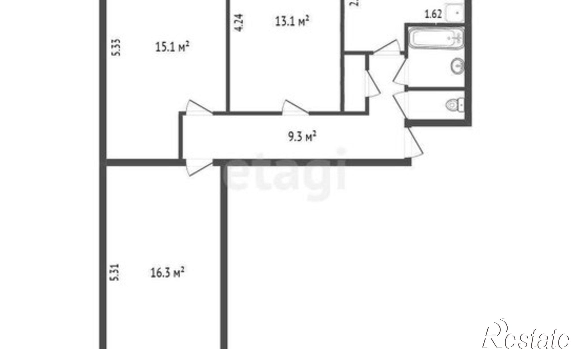Купить квартиру за 6 700 000 рублей на Республика Татарстан (Татарстан), проспект Вахитова, 10