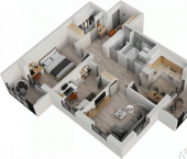 3-комн, 79 кв м, этаж 18/18 пр-кт Яшьлек, 6А