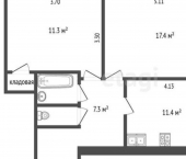 2-комн, 51кв м, этаж 7/16 пр-кт Мира, 40