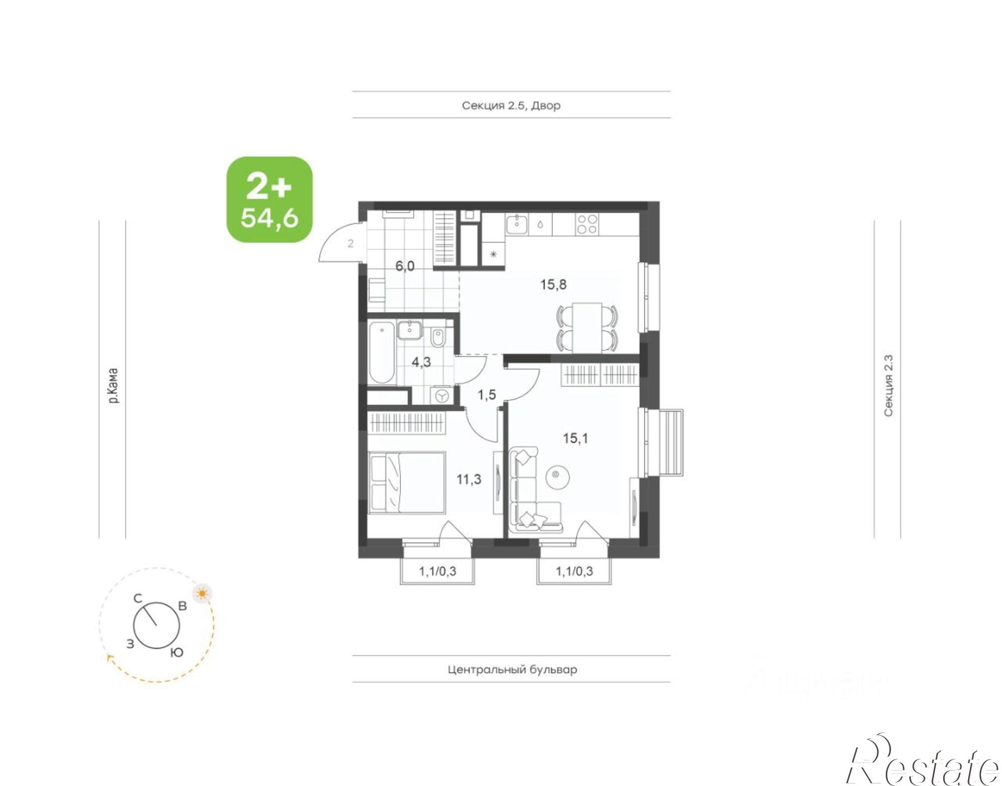 Купить квартиру за 9 772 200 рублей