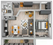 2-комн, 56 кв м, этаж 5/11 пр-кт Яшьлек, 6А