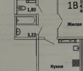 1-комн, 48кв м, этаж 2/9 проспект Яшьлек, 10Б