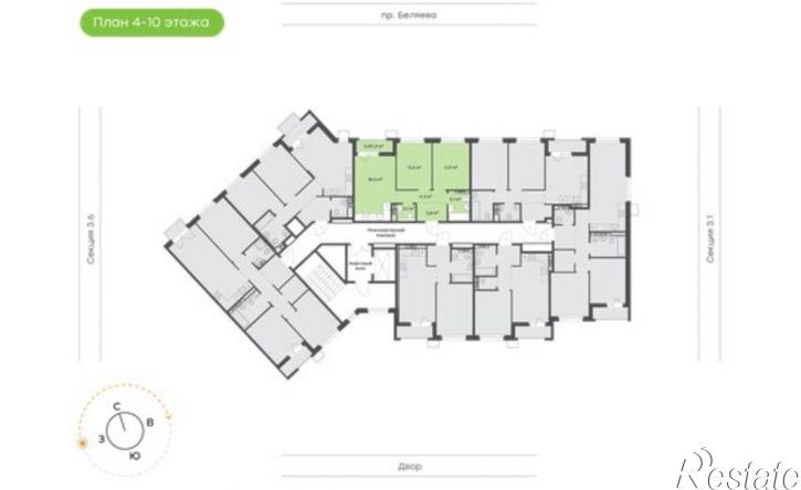 2-комн квартира в новом доме Республика Татарстан (Татарстан), улица Раскольникова